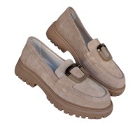 Kožne ravne ženske lakovane mokasine ART 3027B